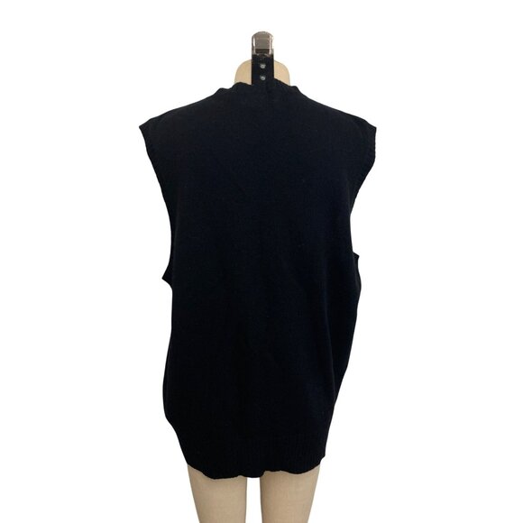 Vintage Club Room By Charter Club Woolmark Lambswool Black Sleeveless Sweater - Picture 5 of 10